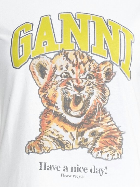 Ganni - Basic Cotton t-paita - 151 BRIGHT WHITE | Stockmann - photo 4