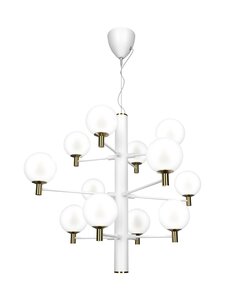 Design by Grönlund - Jubileum 12 -kattovalaisin 70 cm - WHITE / MAT BRASS / OPAL GLASS | Stockmann