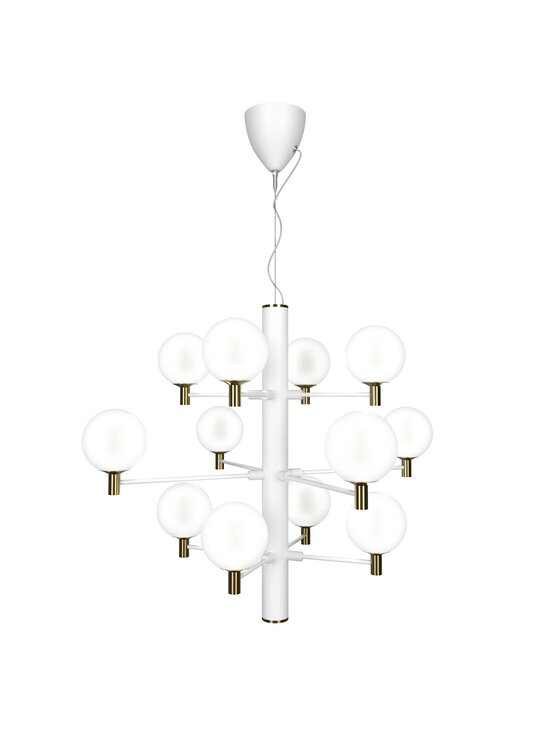 Design by Grönlund - Jubileum 12 -kattovalaisin 70 cm - WHITE / MAT BRASS / OPAL GLASS - photo 2 Design by Grönlund - Jubileum 12 -kattovalaisin 70 cm - WHITE / MAT BRASS / OPAL GLASS | Stockmann - photo 2