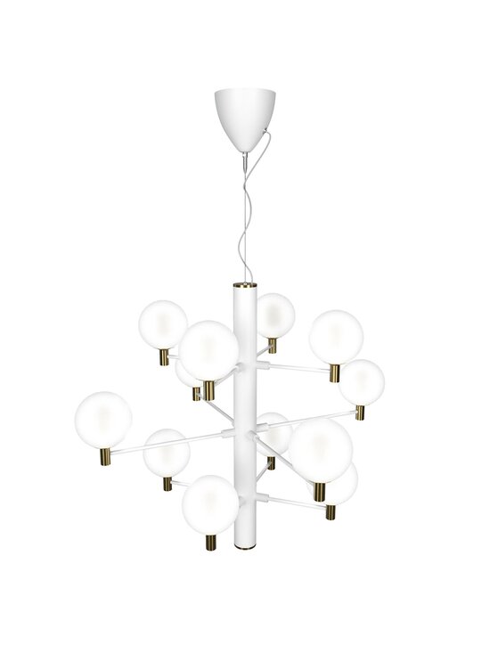 Design by Grönlund - Jubileum 12 -kattovalaisin 70 cm - WHITE / MAT BRASS / OPAL GLASS - photo 3 Design by Grönlund - Jubileum 12 -kattovalaisin 70 cm - WHITE / MAT BRASS / OPAL GLASS | Stockmann - photo 3