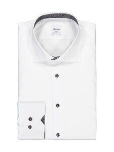Stenströms - Regular Contrast -kauluspaita, erikoispitkät hihat - 000 WHITE | Stockmann
