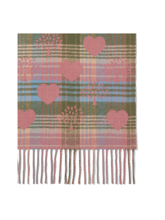 Mulberry - Heritage Check & Heart -merinohuivi 195 x 30 cm - Q759 MOSS-PINK SCRUMPY | Stockmann - photo 4
