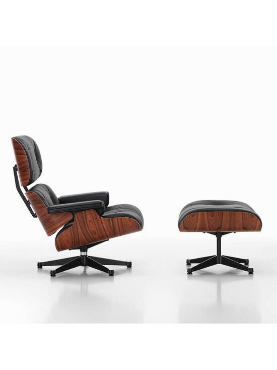 Vitra - Eames Lounge -nojatuoli ja rahi Premium-nahka 66 musta / palisanteri - BROWN | Stockmann - photo 3