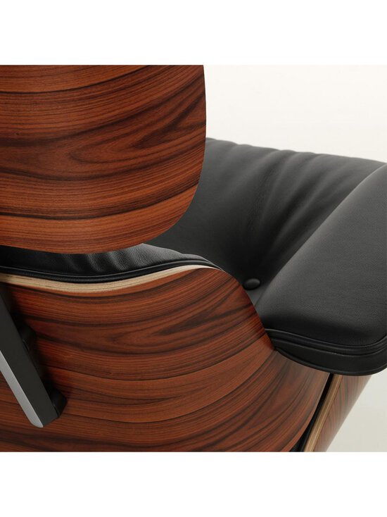 Vitra - Eames Lounge -nojatuoli ja rahi Premium-nahka 66 musta / palisanteri - BROWN | Stockmann - photo 5