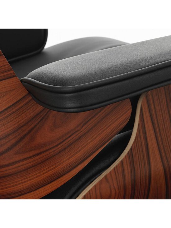 Vitra - Eames Lounge -nojatuoli ja rahi Premium-nahka 66 musta / palisanteri - BROWN | Stockmann - photo 4