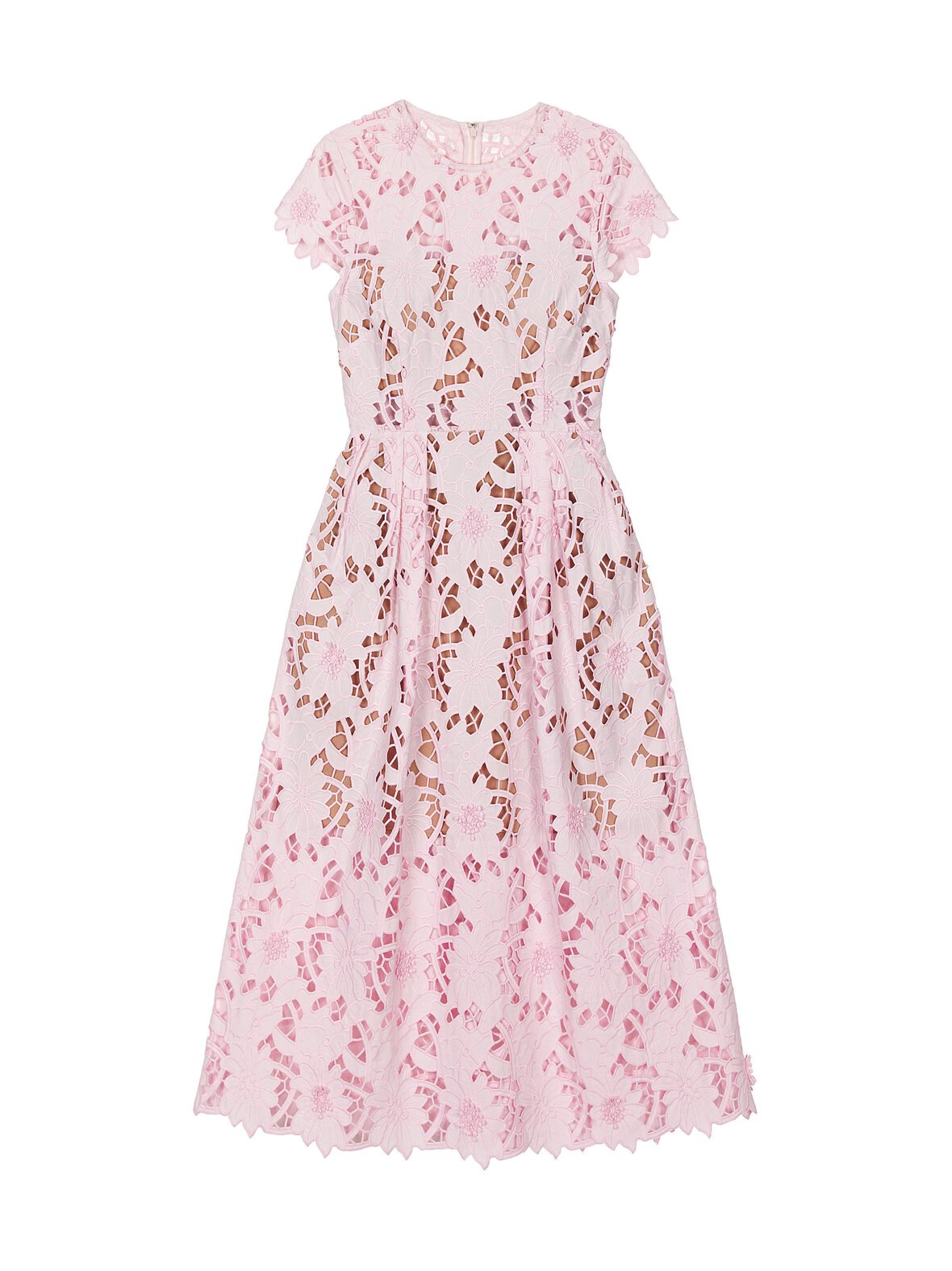 PINK COTTON GUIPURE -midimekko