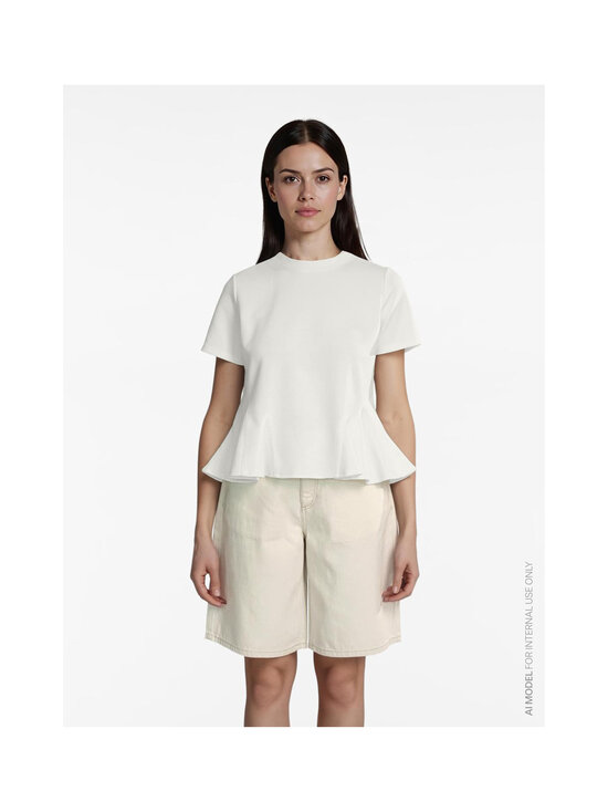 Vila - ViVelmera O-Neck Peplum t-paita - SNOW WHITE | Stockmann - photo 4