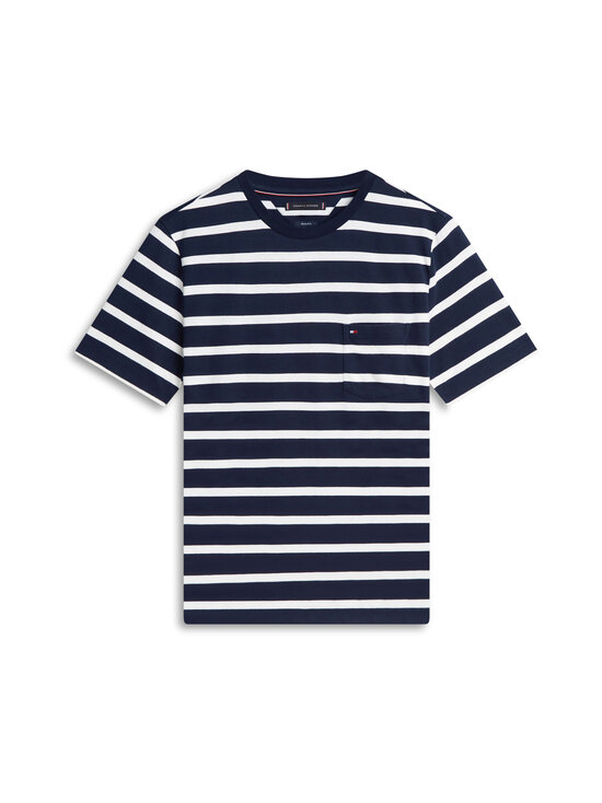 Tommy Hilfiger - T-särk Essential Regular Fit Stripe Pocket - 0BC DESERT SKY / ECRU STRIPE | Stockmann - photo 1