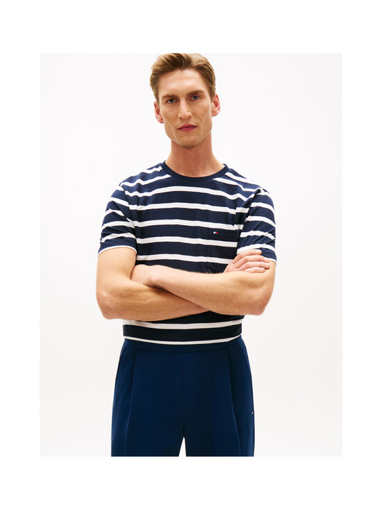 Tommy Hilfiger - T-särk Essential Regular Fit Stripe Pocket - 0BC DESERT SKY / ECRU STRIPE | Stockmann - photo 5