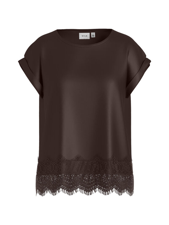 Vila - Viellette Full Satin mežģīņu blūze - COFFEE BEAN | Stockmann - photo 1