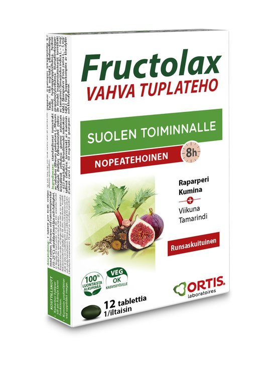 Fructolax Vahva tuplateho -hedelmäkuitutabletti 12 kpl / 11 g