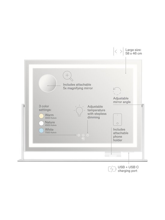 EC By Wilfa - Sparkle Stockholm Style Vanity -meikkipeili - WHITE | Stockmann - photo 5