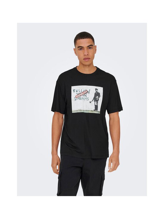 Only & Sons - OnsBanksy t-paita - BLACK PRINT:DREAMS | Stockmann - photo 3