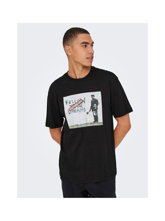 Only & Sons - OnsBanksy t-paita - BLACK PRINT:DREAMS | Stockmann - photo 6