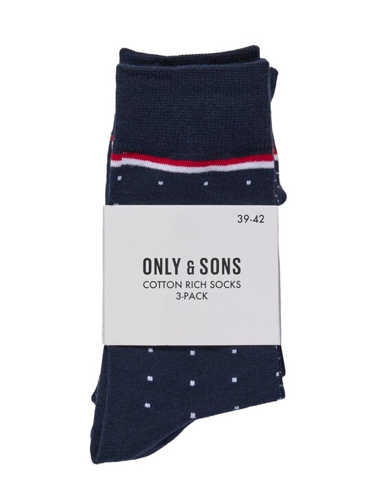 Only & Sons - Onsbasic Cotton zeķes 3-pāri - NAVY BLAZER PACK:NAVY BLAZER PATTERN | Stockmann - photo 3