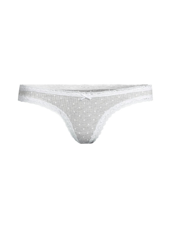 SKIMS - Cotton Pointelle Lace Trim -stringit - LIGHT HEATHER GREY PIN DOT | Stockmann - photo 1