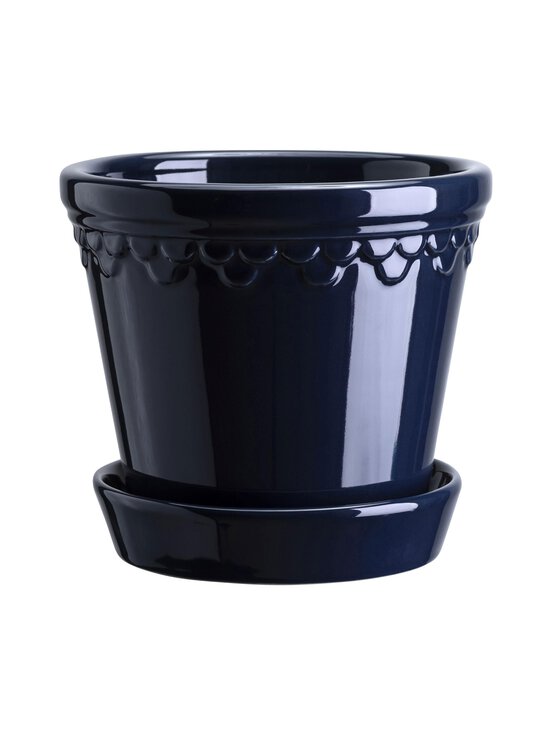 Bergs Potter - Køpenhavner Glazed Sapphire Blue -ruukku ja aluslautanen 14 cm - SAPPHIRE BLUE SAPPHIRE BLUE | Stockmann - photo 1