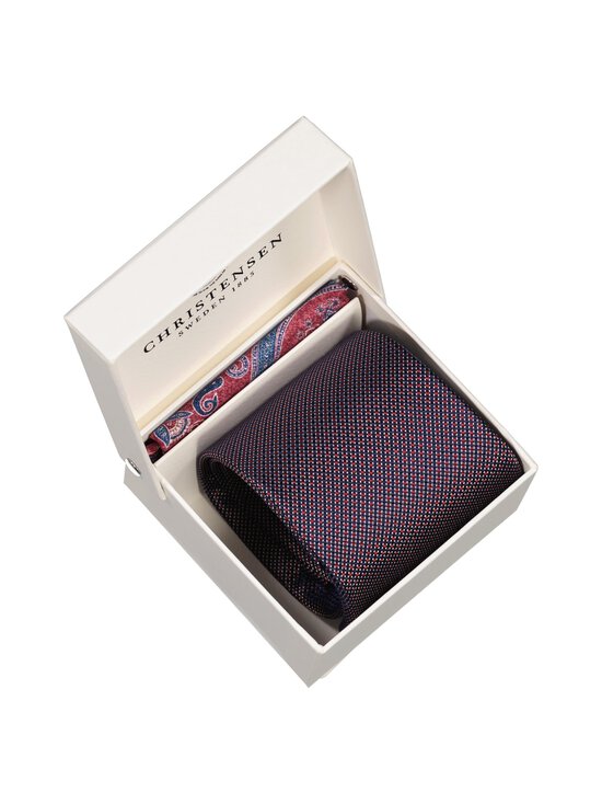 Amanda Christensen - Zīda kaklasaites un kabatas lakatiņa komplekts - 312 WINE RED | Stockmann - photo 4