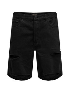 Only & Sons - OnsFade Loose -farkkushortsit - BLACK DENIM | Stockmann