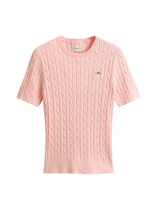 GANT - Stretch Cotton -palmikkoneulepusero - 647 APRICOT PINK | Stockmann