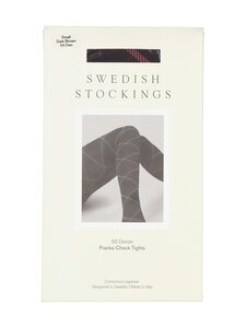 Swedish Stockings - Franka-ruudulliset sukkahousut - 106 DARK BROWN | Stockmann