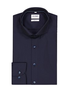 Olymp - Body Fit Jacqard krekls ar apkakli - 18 MARINE | Stockmann