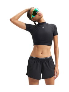Under Armour - HeatGear Crop Mock  -treenipaita - 008 BLACK | Stockmann