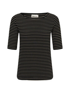 MY ESSENTIAL WARDROBE - Trikotaažsärk MWKallura Boatneck - 100 BLACK W. OATMEAL STRIPE | Stockmann