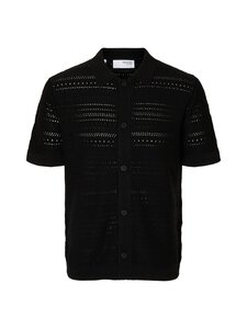 Selected - SlhPalo Crochet Polo -neuletakki - BLACK | Stockmann