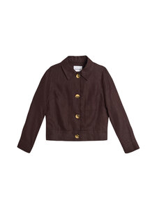 SAND Copenhagen - Chioma-kevyt pellavatakki - 290 DARK BROWN | Stockmann