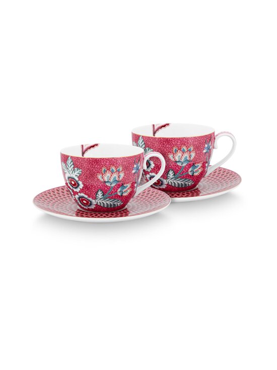 PIP Studio - Flower- kuppi ja lautanen 2 kpl - DARK PINK - photo 1 PIP Studio - Flower- kuppi ja lautanen 2 kpl - DARK PINK | Stockmann - photo 1