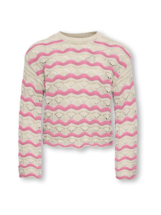KIDS ONLY - KogDonna O-neck Stripe Structure -neule - BIRCH STRIPES:RIVEIRA | Stockmann - photo 2