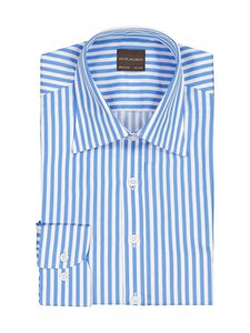 Oscar Jacobson - Regular Fit Turn Down Twill -raidallinen kauluspaita - CARIBBEAN BLUE 285 | Stockmann