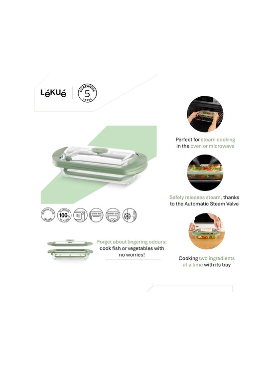 Lékué - Glass Steam Cooker -höyrytysastia - TRANSPARENT | Stockmann - photo 4