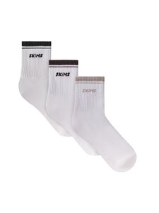 SKIMS - Ribbed Logo Quarter Crew -sukat 3-pack - STONE MULTI | Stockmann