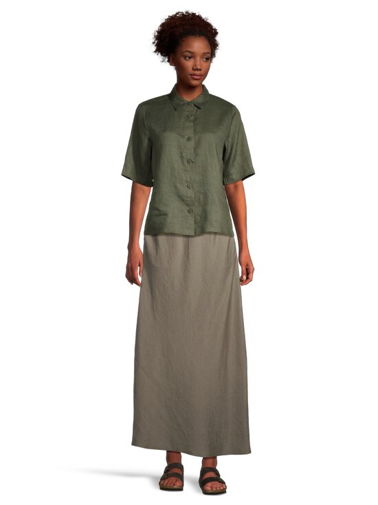 NOOM - Alexandra- pitkä pellavasekoitehame - KHAKI GREEN | Stockmann - photo 3
