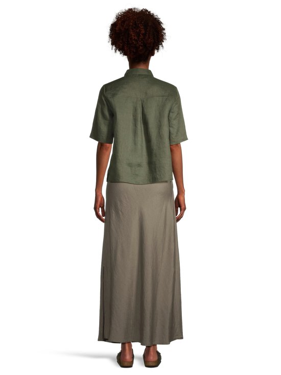 NOOM - Alexandra- pitkä pellavasekoitehame - KHAKI GREEN | Stockmann - photo 4