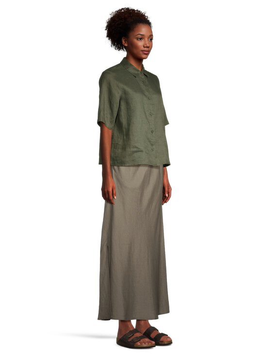 NOOM - Alexandra- pitkä pellavasekoitehame - KHAKI GREEN | Stockmann - photo 5