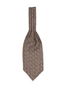 Stockholm Kravatt - Flower Medallion Ascot -silkkihuivi - 5 BROWN / NAVY | Stockmann