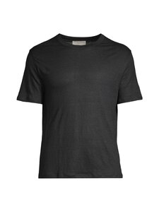Officine Générale - Garment Dyed Linen t-paita - BLACK | Stockmann