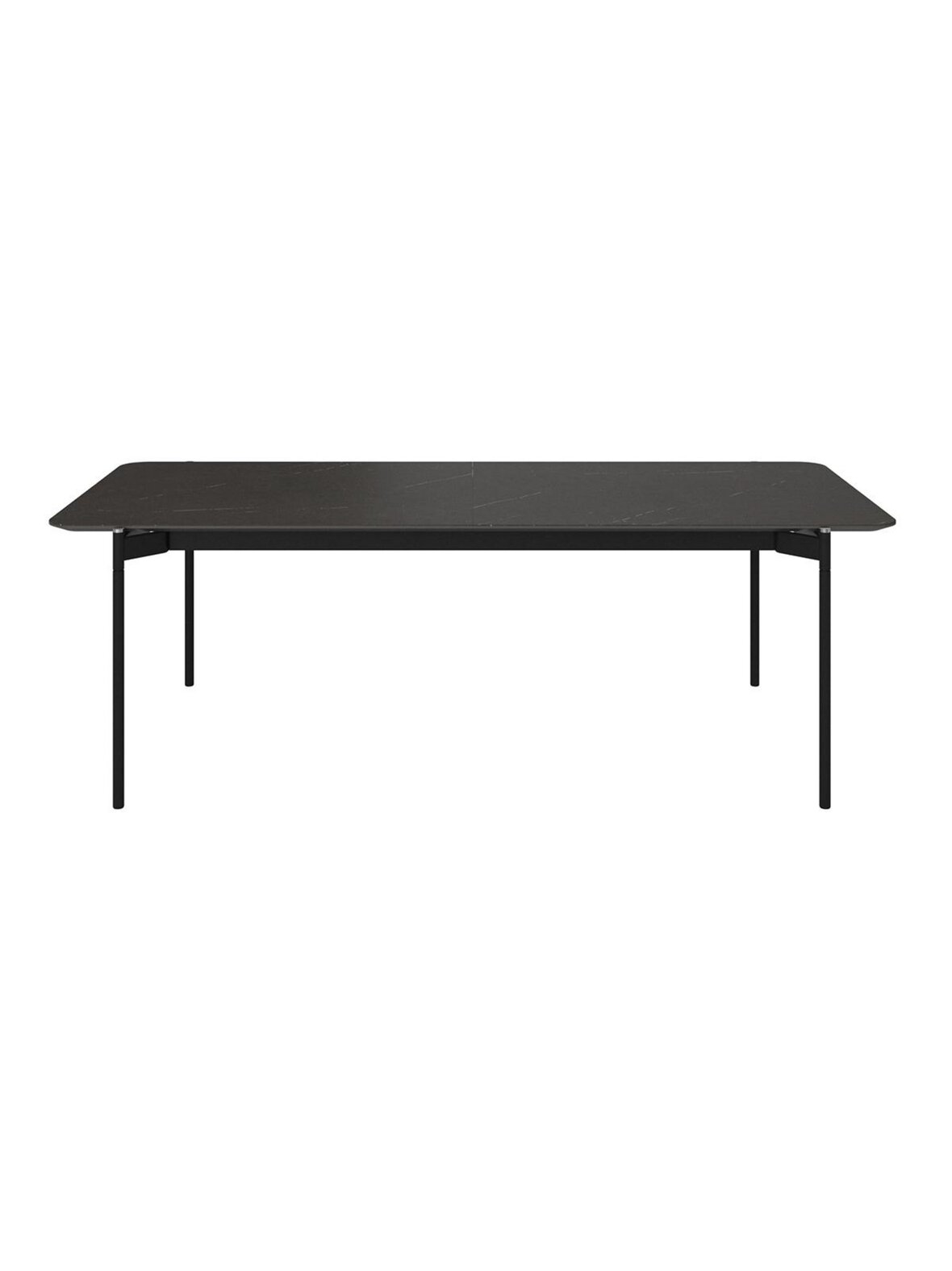 Augusta -jatkettava ruokapöytä tumma marmorikeramiikka / musta 106 x 230/306 cm