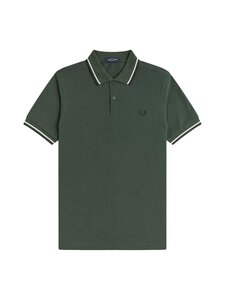 Fred Perry - Twin Tipped Slim -pikeepaita - 53A COURT GREEN / SNOW WHITE / NAVY | Stockmann
