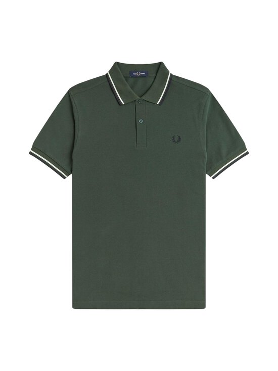 Fred Perry - Twin Tipped Slim -pikeepaita - 53A COURT GREEN / SNOW WHITE / NAVY | Stockmann - photo 1