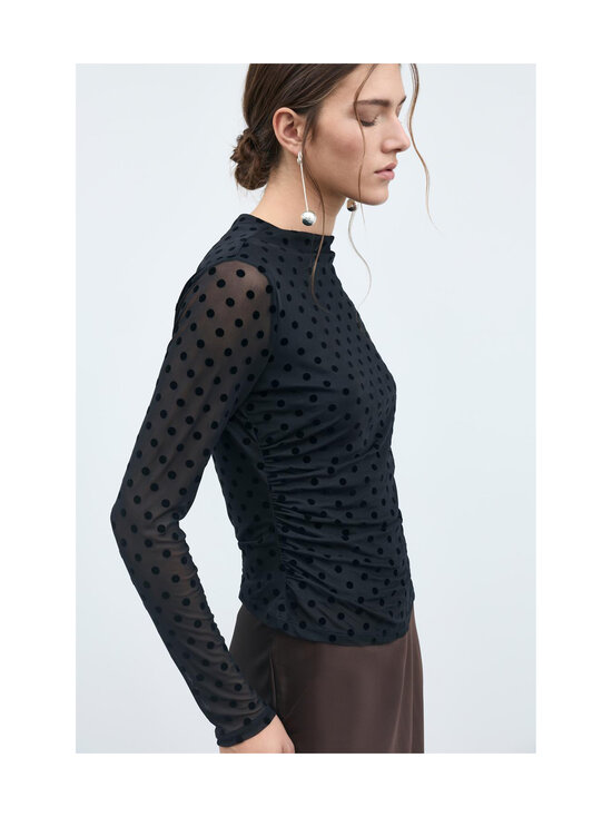 Vila - ViRikke Funnel -paita - BLACK BEAUTY AOP:FLOCK DOT | Stockmann - photo 3
