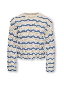 KIDS ONLY - KogDonna O-neck Stripe Structure -neule - BIRCH STRIPES:RIVEIRA | Stockmann