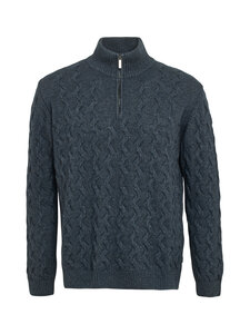 SAND Copenhagen - Ibro Half Zip vilnas džemperis - 570 MEDIUM BLUE | Stockmann