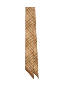 Burberry - Check Skinny -silkkikaulaliina - C1265 FINCH/CLAY | Stockmann