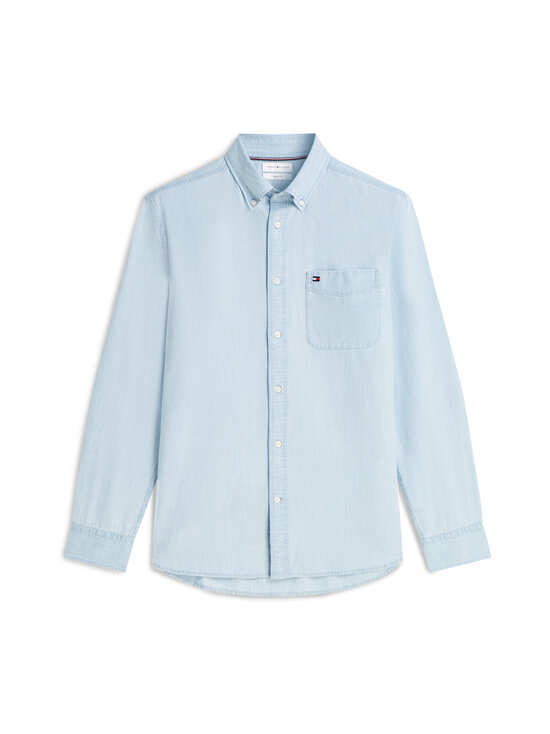 Tommy Hilfiger - Chambray Solid -kauluspaita - 0GY LIGHT BLUE CHAMBRAY | Stockmann - photo 1