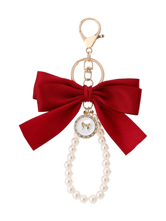 Sticky Bestie - Bow Pearl Charm atslēgu piekariņš/ somas aksesuārs - RED | Stockmann - photo 1
