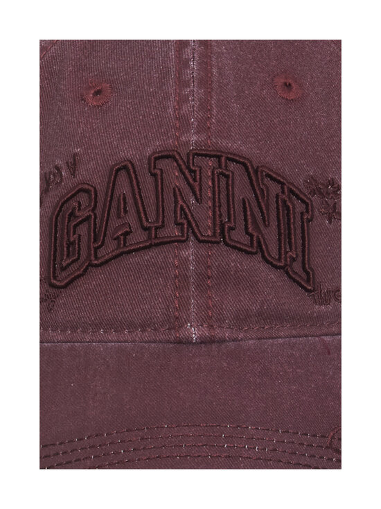 Ganni - Washed Cotton Hand Writing Embroidery -lippalakki - 431 PORT ROYALE | Stockmann - photo 3
